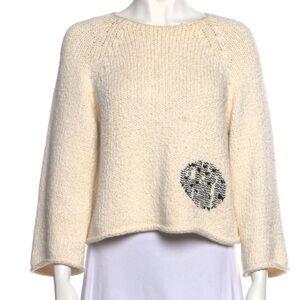 Caron Callahan Intarsia Cropped Sweater Size Small